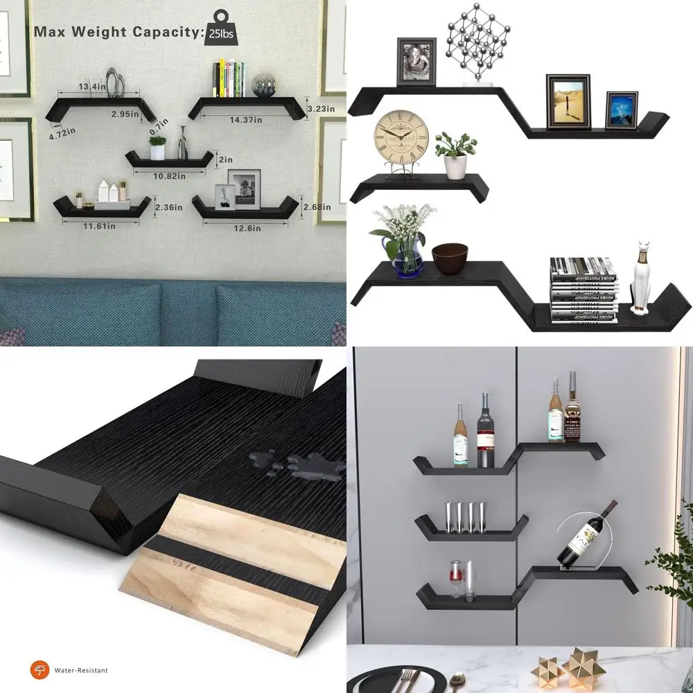 

Настенные плавающие полки для дома - водонепроницаемое дерево для ванной комнаты, спальни, гостиной, кухни