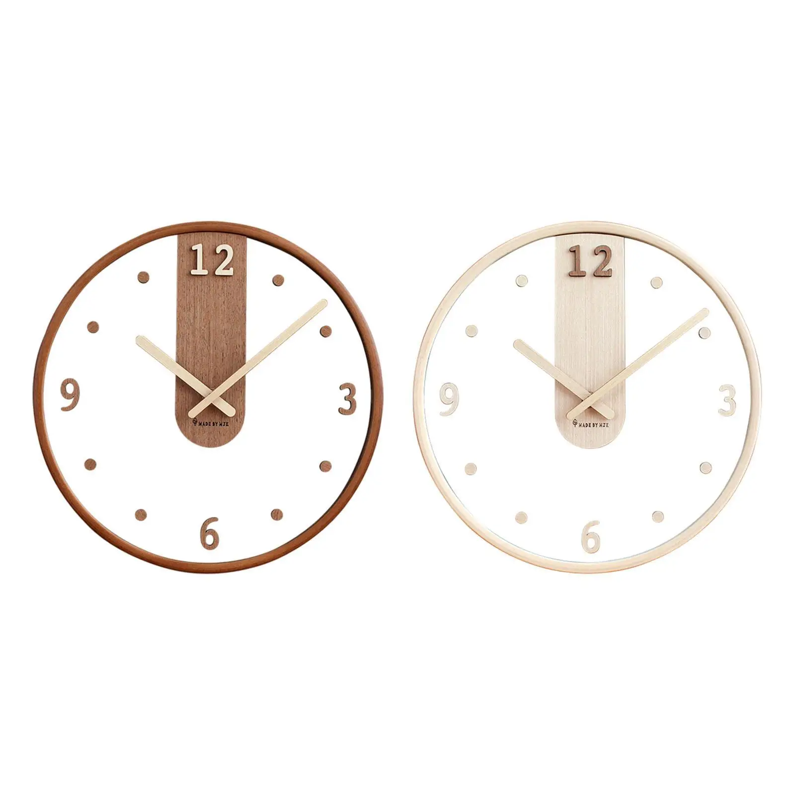 Round Wall Clock Creative Design Non Ticking for Shop Cafe Restaurant