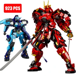 Sluban-Red Samurai Model Building Blocks Sets para meninos, robô blindado, modelo Mech clássico, figura de ação DIY, brinquedos Ninja, 1183, 2023, 2023