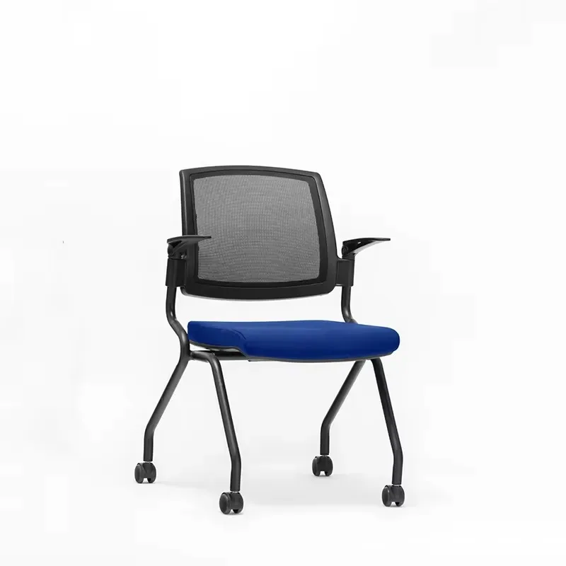 Modern Compact Folding Conference Chair with Wheels for Office Meeting Room