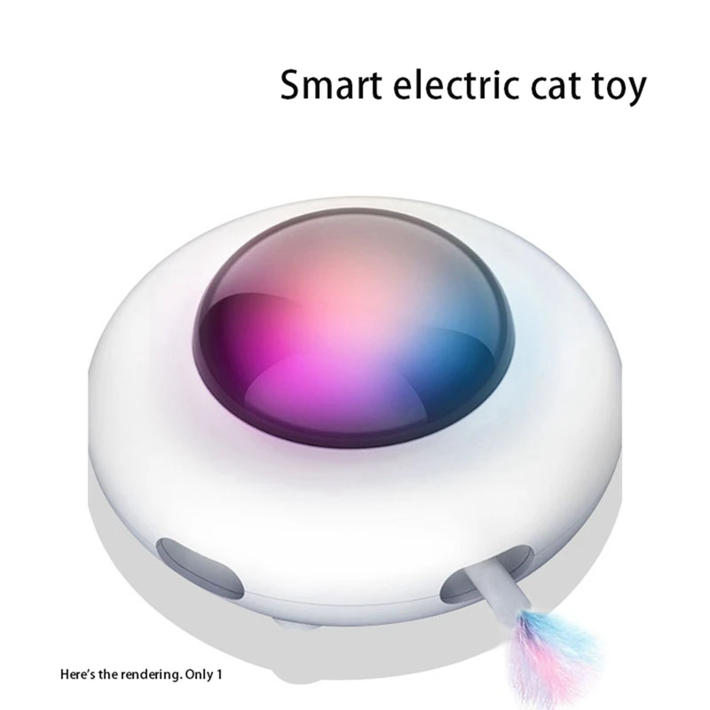 Cute Toy Smart Teaser UFO Pet Turntable Catching Training Toys USB Charging Interactive AUTO Pet Toy