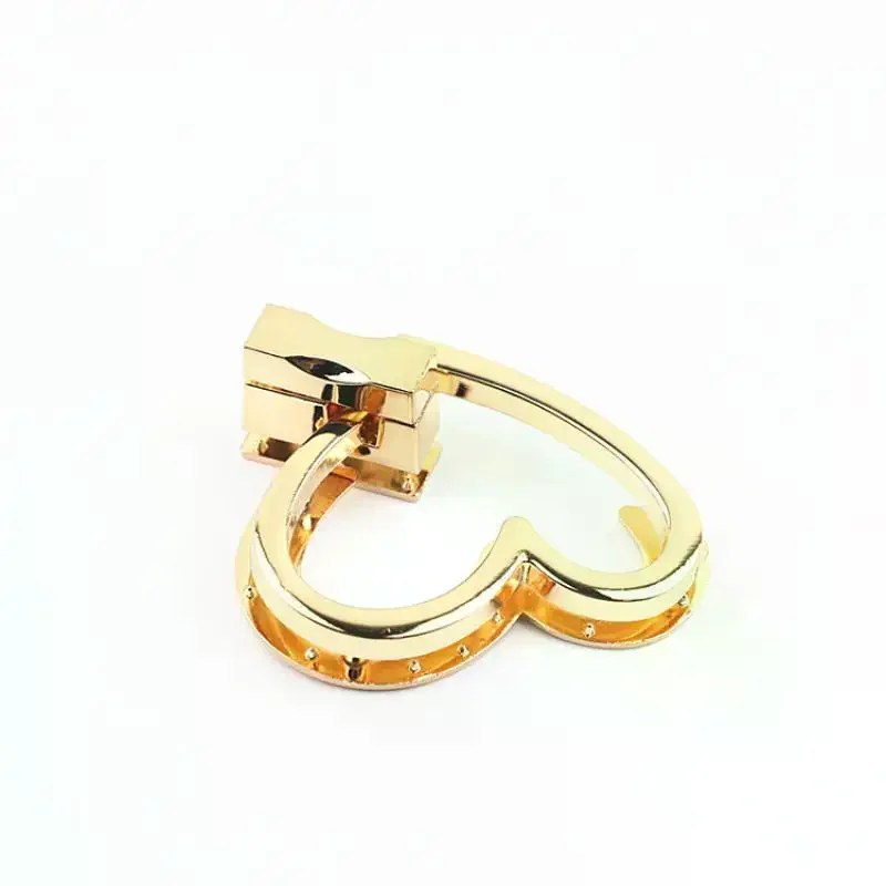 Handbag Purse Closure Toggle Latch Buckles DIY Bag Hardware Bag Accessories Double Heart Clasp Buckles Twist Locks For Handbag