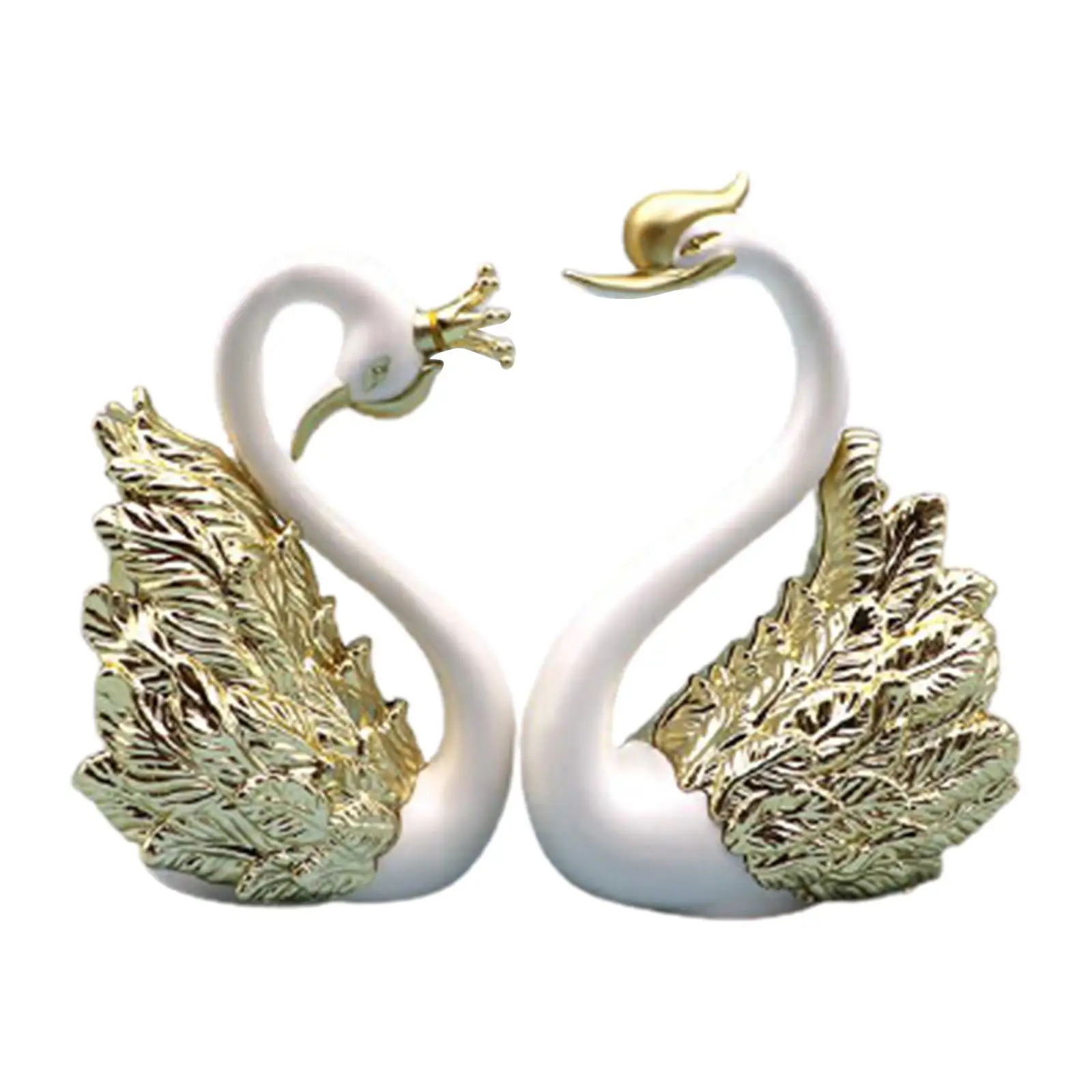Swan Glass Style Cake Topper Plastic Animal Ornament Desk Paperweight for Cake Decoration and Party Decor
