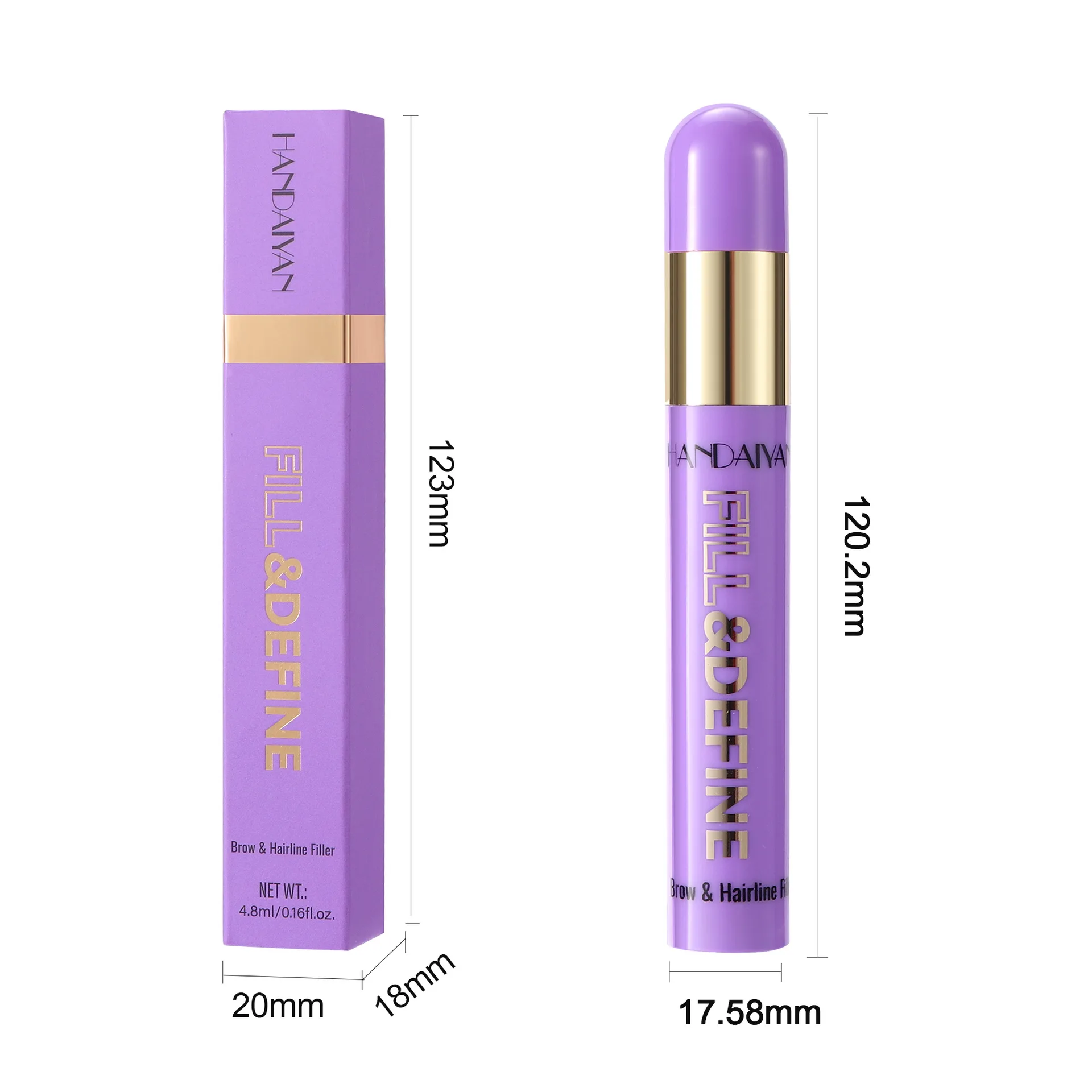 Waterdichte haarkleurstick 8 kleuren - Instant haarlijn en wenkbrauwverf, duurzame touch-up voor grijze dekking en styling