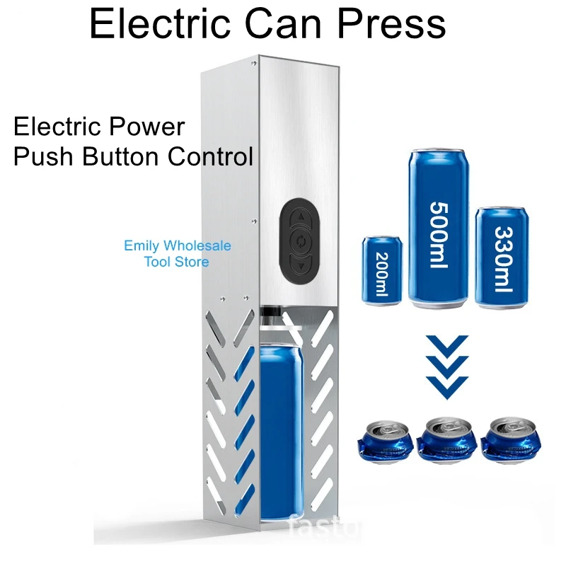 

Electric Can Compressor Vertical Wall Mounted Can Compressor Aluminum Can Recycling Shredder Flattener Non-Pneumatic