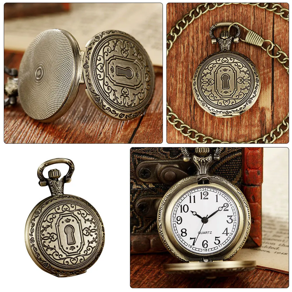 

Vintage Flip Watch Retro Quartz Timepiece Lightweight Compact for Men Women Portable Vintage Mechanical Watch