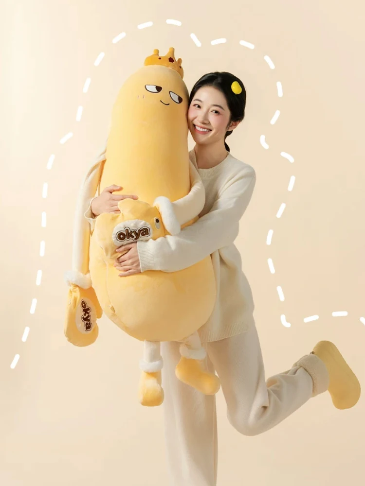 Okya Mango King Schlafplüsch Kuschelkissen Beruhigende Puppe Weiches Klopfkissen Plüschtier Geburtstagsgeschenk für Freundin