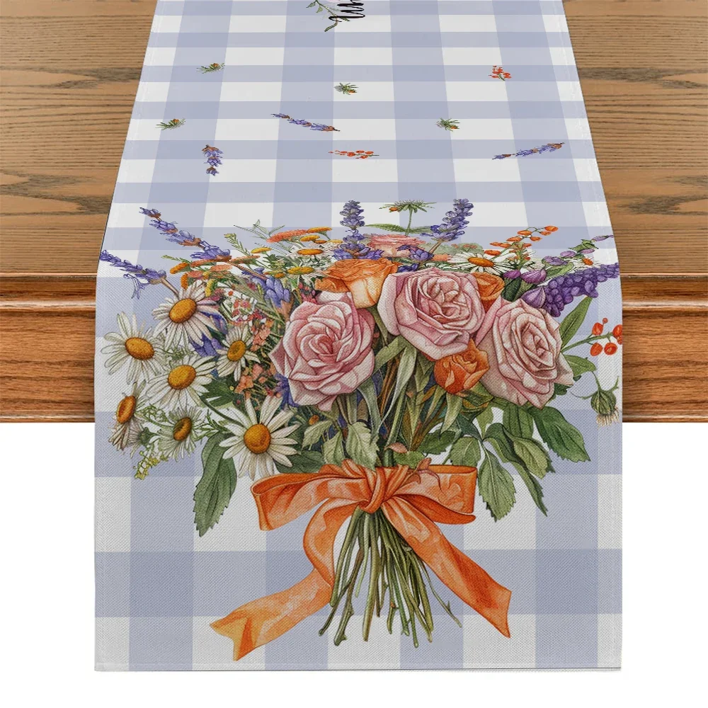 Plant Flower Table Runner Dining Table Decoration Kitchen Supplies Wildflower Eucalyptus Table Runner Party Decoration