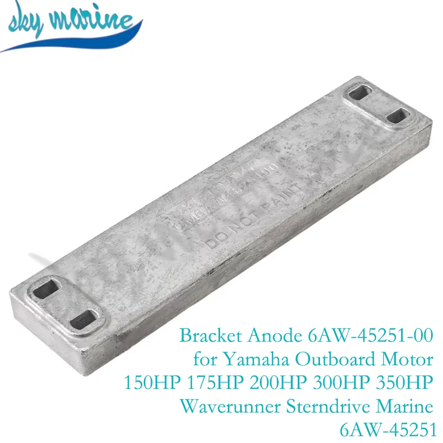 6AW-45251-00 6L5-45251-03 68T-11325-00 68T-45251-00 63P-11325-00 63P-11325-11 Anode for Yamaha Outboard 2-350HP F6-9.9