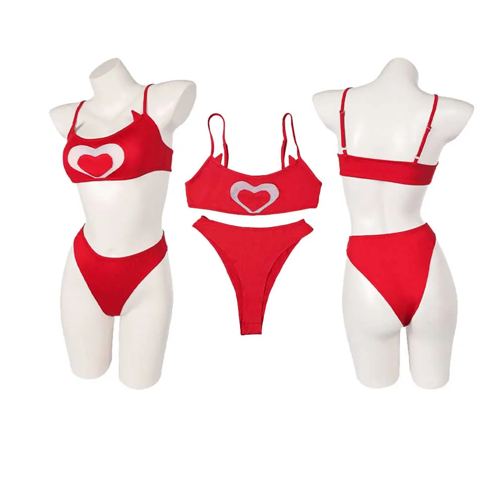 Cherri Bomb Hazbin косплей красный сексуальный купальник костюмы для взрослых женщин девочек летние купальники аниме Хэллоуин карнавальный костюм