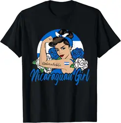 Nicaragua Girl Nicaraguan Mujer Nicaraguense flag T-Shirt Print Creativity Novelty Male Women Short Sleeve