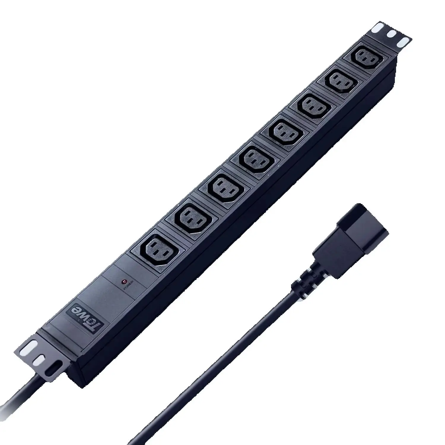 

TOWE Heavy Duty 8 Outlet IEC C13 Rack Mount PDU IEC C20 Input Surge Protected Power Strip for Server Cabinet Data Center