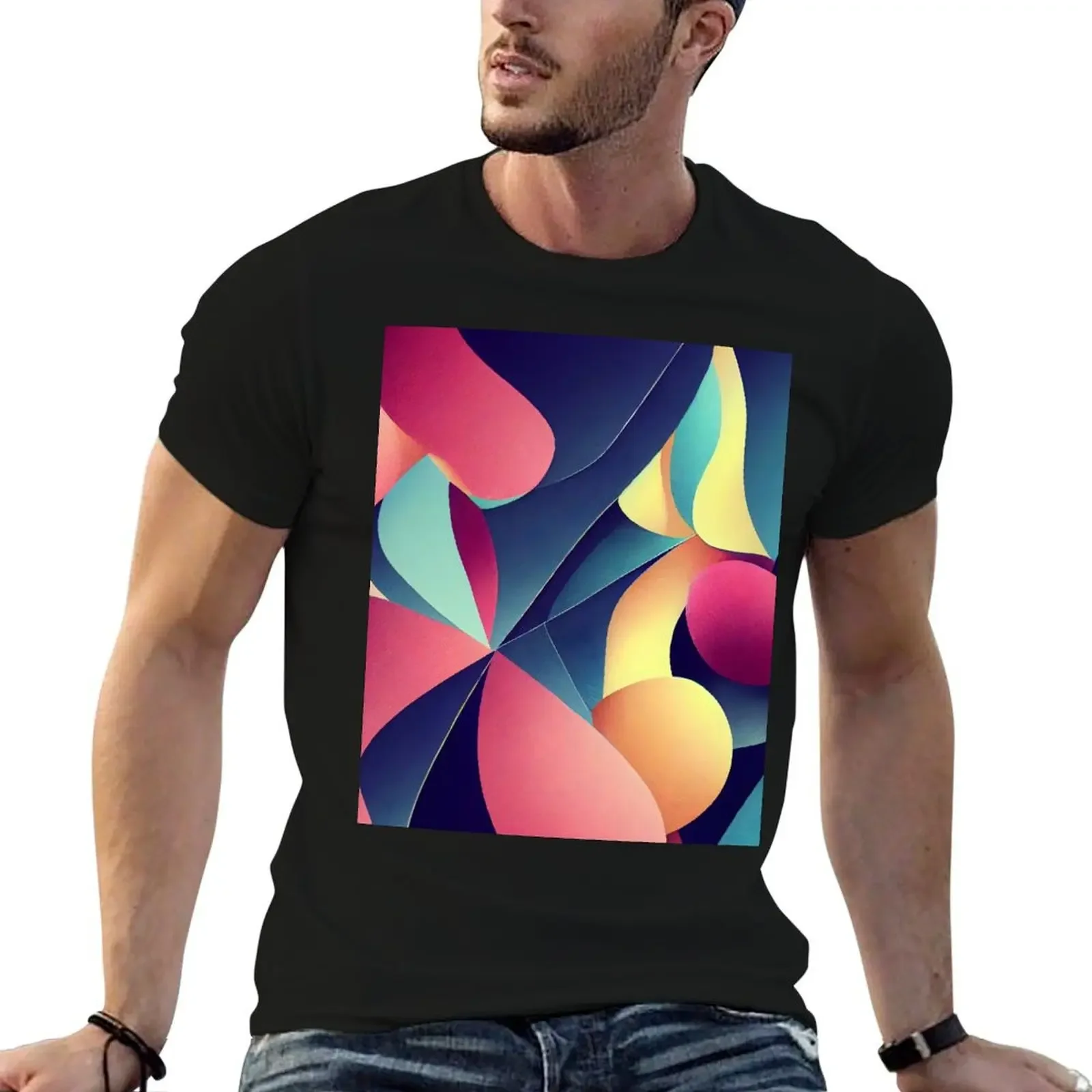 

Wavy Colour T-Shirt aesthetic clothes graphic shirts gifts for boyfriend big and tall t shirts for men