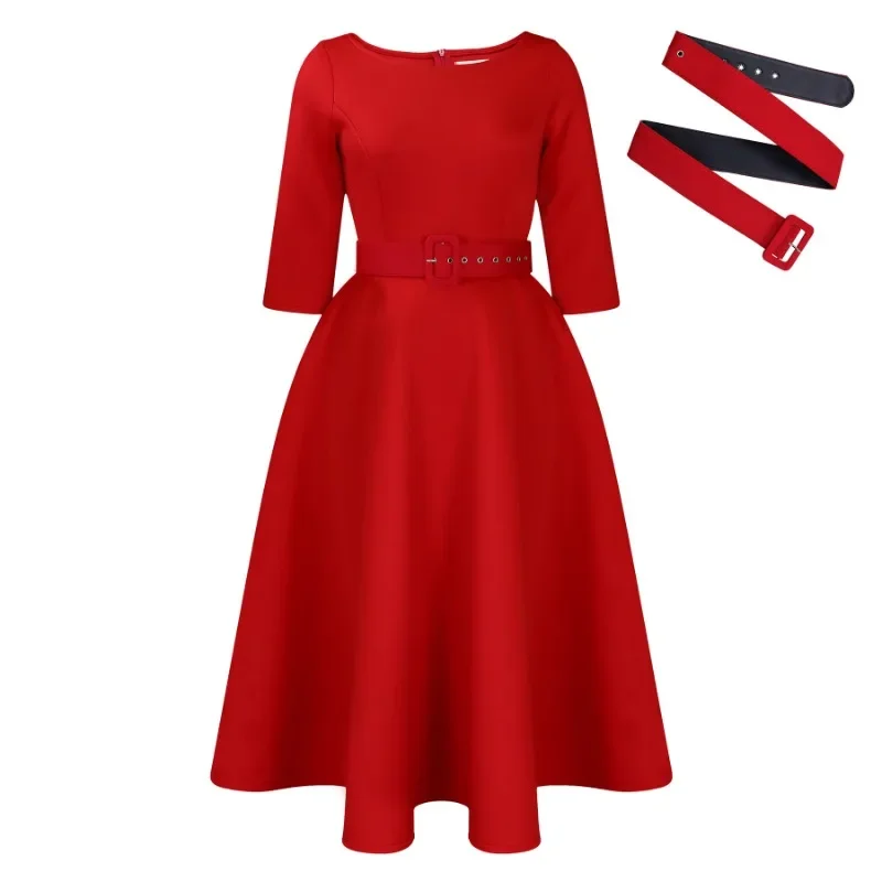 Elegant Women Party Dresses A Line with Waist Belt Three Quarter Sleeves Classy Office Ladies Wedding Guest Gowns Female - AliExpress 200000345 Elegant Women Party Dresses A Line with Waist Belt Three Quarter Sleeves Classy Office Ladies Wedding Guest Gowns Female - AliExpress 200000345