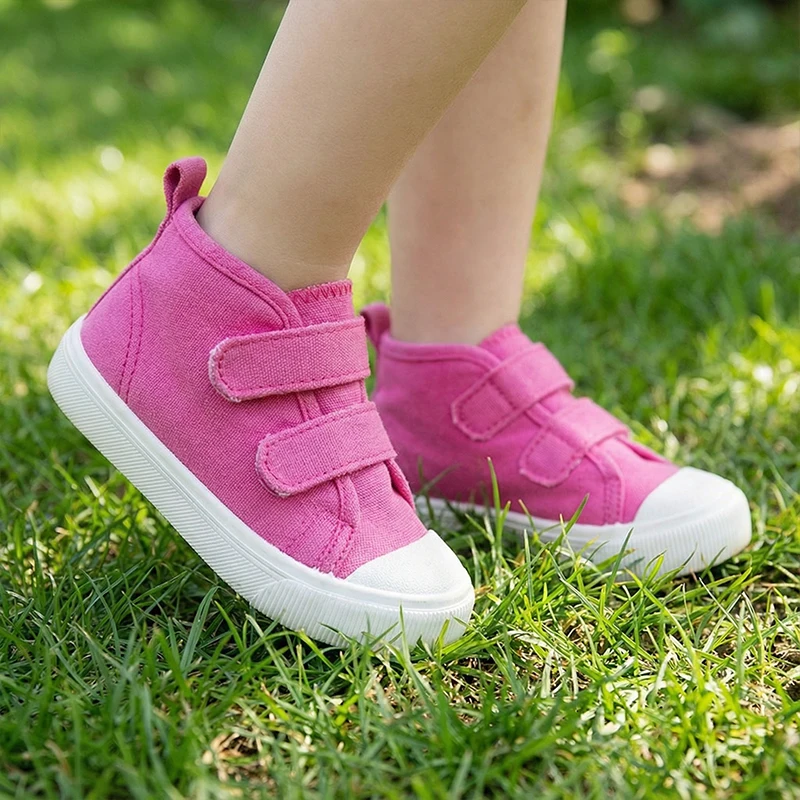 

Дышащие розовые высокие парусиновые туфли для девочек, уличные детские удобные белые кроссовки на плоской подошве