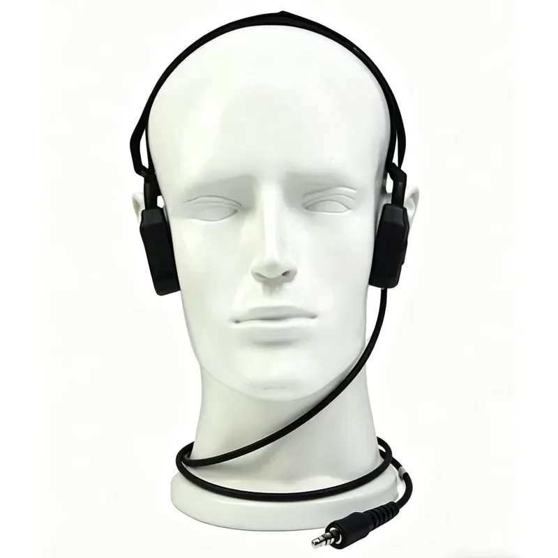 Conduction Neckband Headset Skull Vibration Wired PTT Mic ENC Noise Cancelling Two Way Radio Outdoor Industrial Use