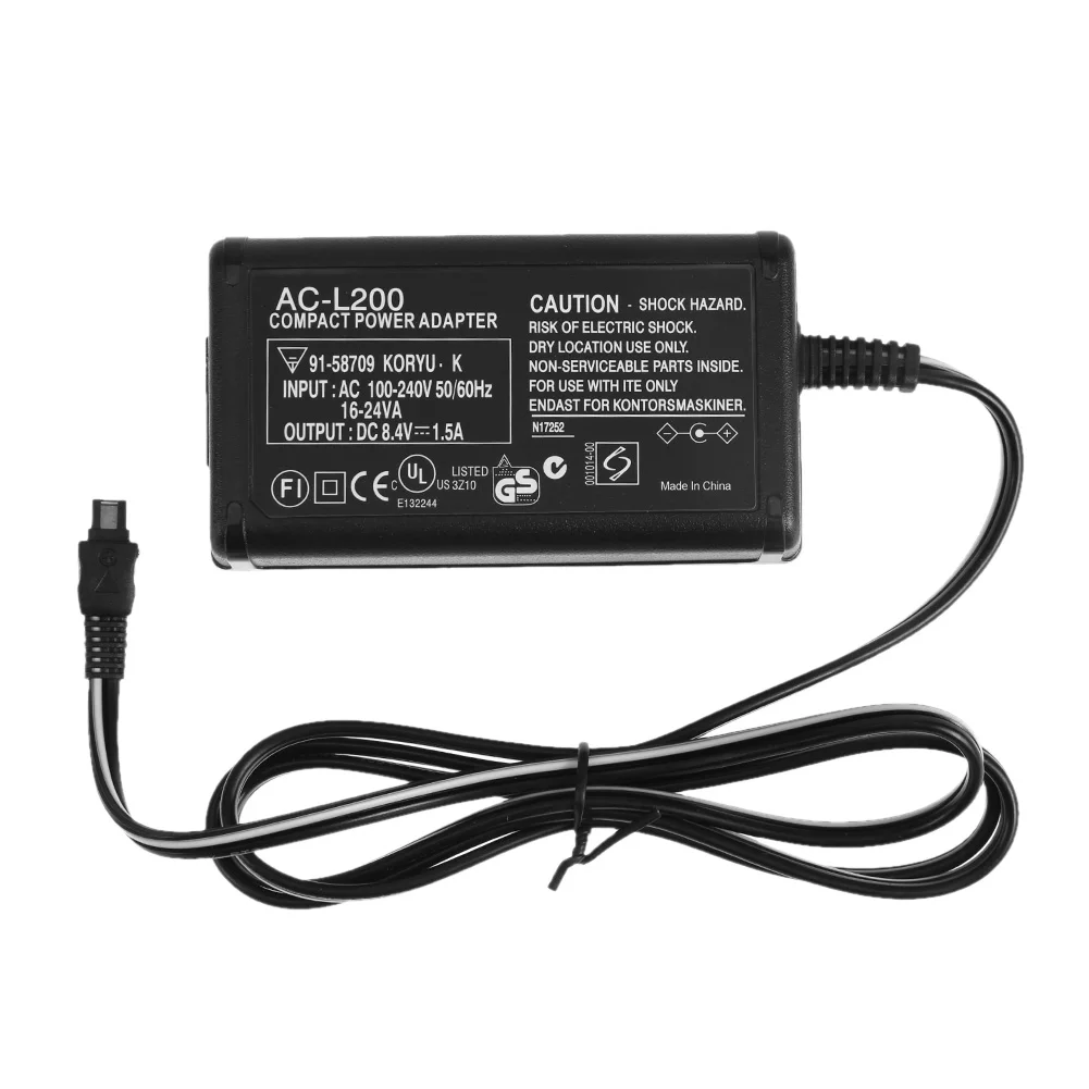 Power Adapter Charger Professional Power Supply AC Adapter with LED Indicator for Sony AC-L200 L25B DSLR Camera