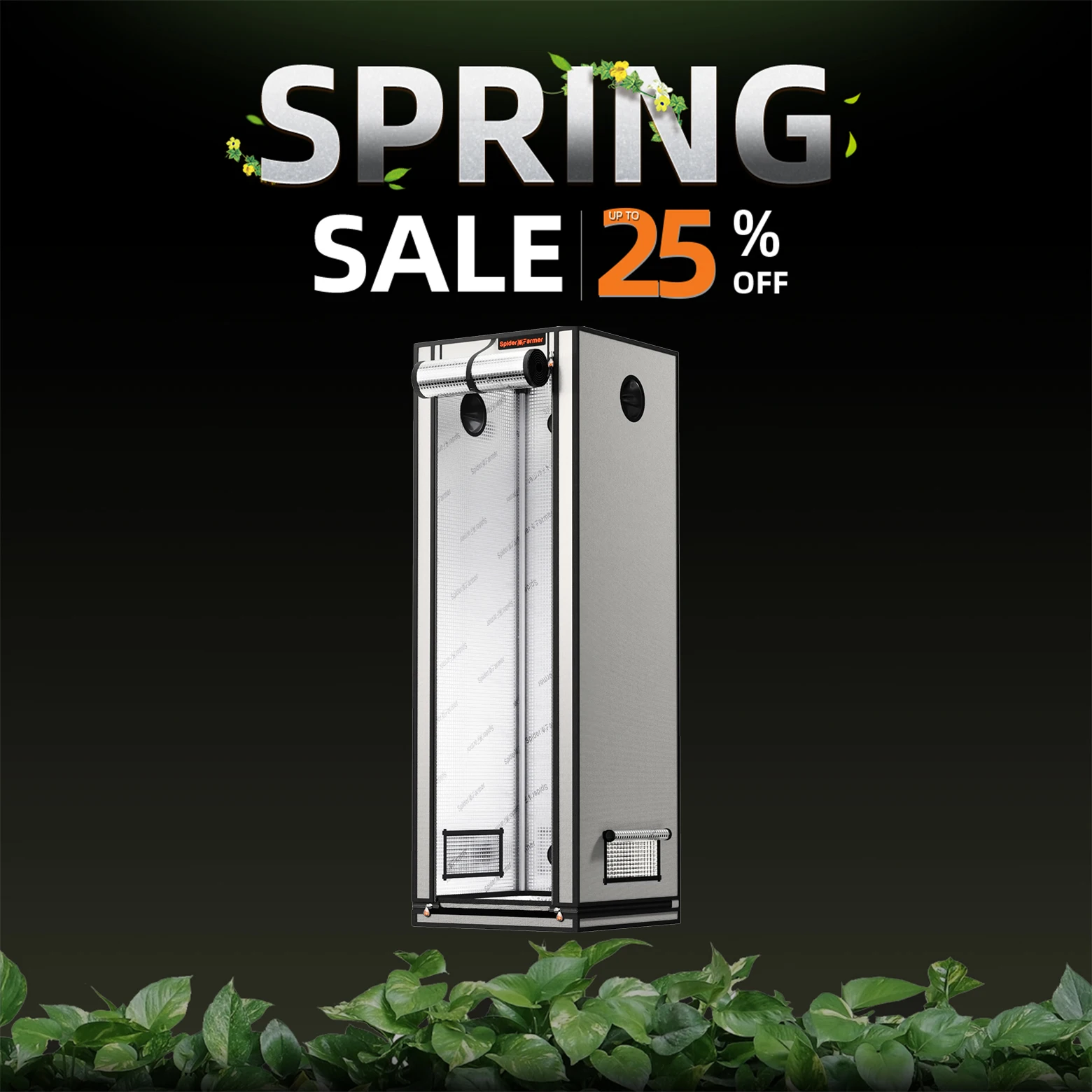 

New Spider Farmer 60cm x 60cm x 180cm Pro White Indoor Grow Tent 2000D Oxford Cloth Hydroponics Plant Growing Box