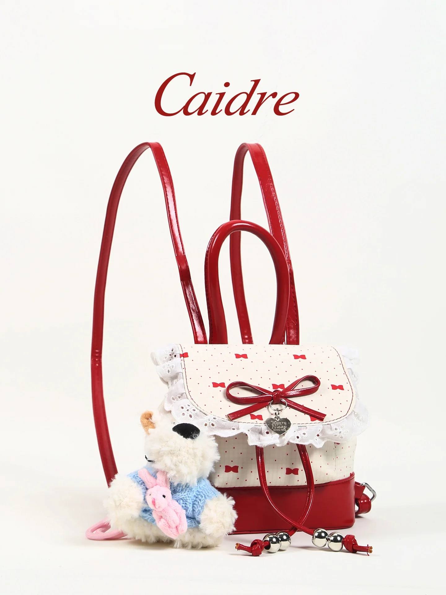 

Стильная женская сумка-рюкзак Caidre Cute Doggie Bowtie: мягкая, легкая, водонепроницаемая, в форме ведра, для путешествий и повседневного использования.