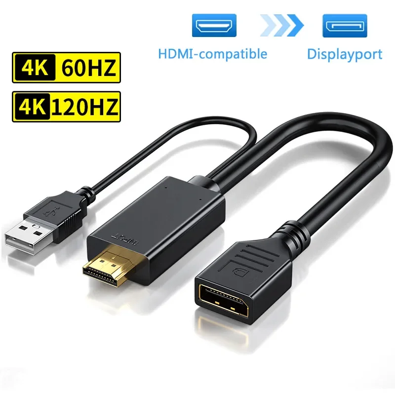 HDMI To Displayport Converter Cable 4K HDMI2.0 Adapter For PC TV Box Xbox PS4 PS5 Laptop Projector HDMI To DP Cable