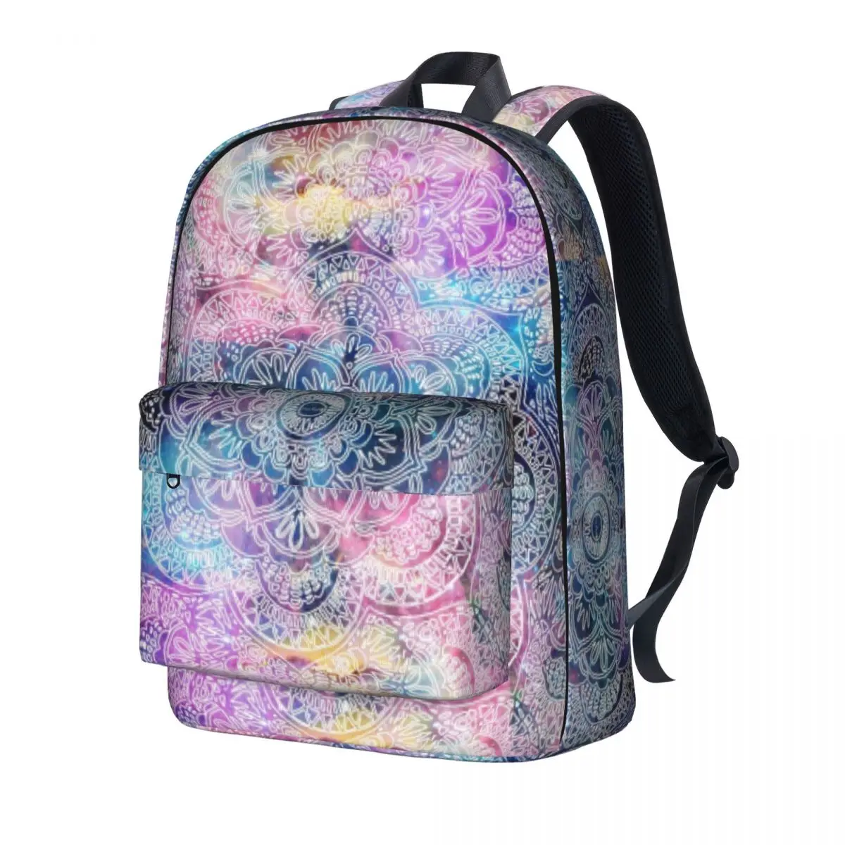 Gold Tribal Mandala Backpack Colorful Nebula Spiritual Geometric Fun Backpacks Boy Large High School Bags Designer Rucksack