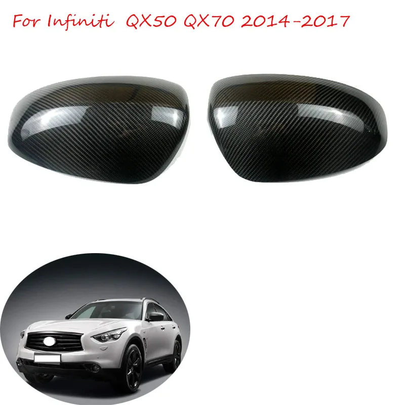 

For Infiniti QX50 QX70 2014 2015 2016 2017 Carbon Fiber Car Exterior Accessories Rear View Mirror Housing Cover Side Mirror Caps