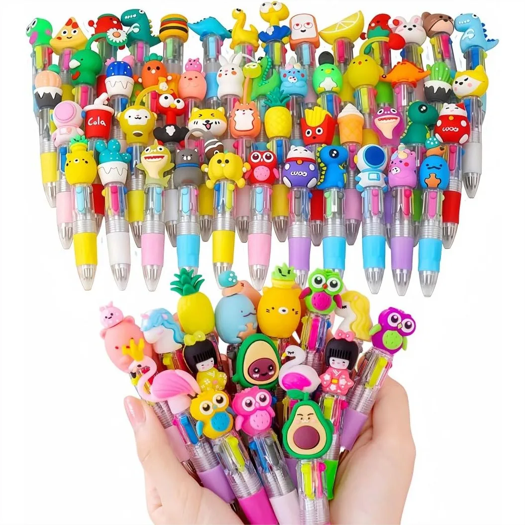 

20 Pack Mini Ballpoint Pens for Classroom Prizes, 4-Color Multicolor Pens with Fun Patterns for School Office Writing Supplies