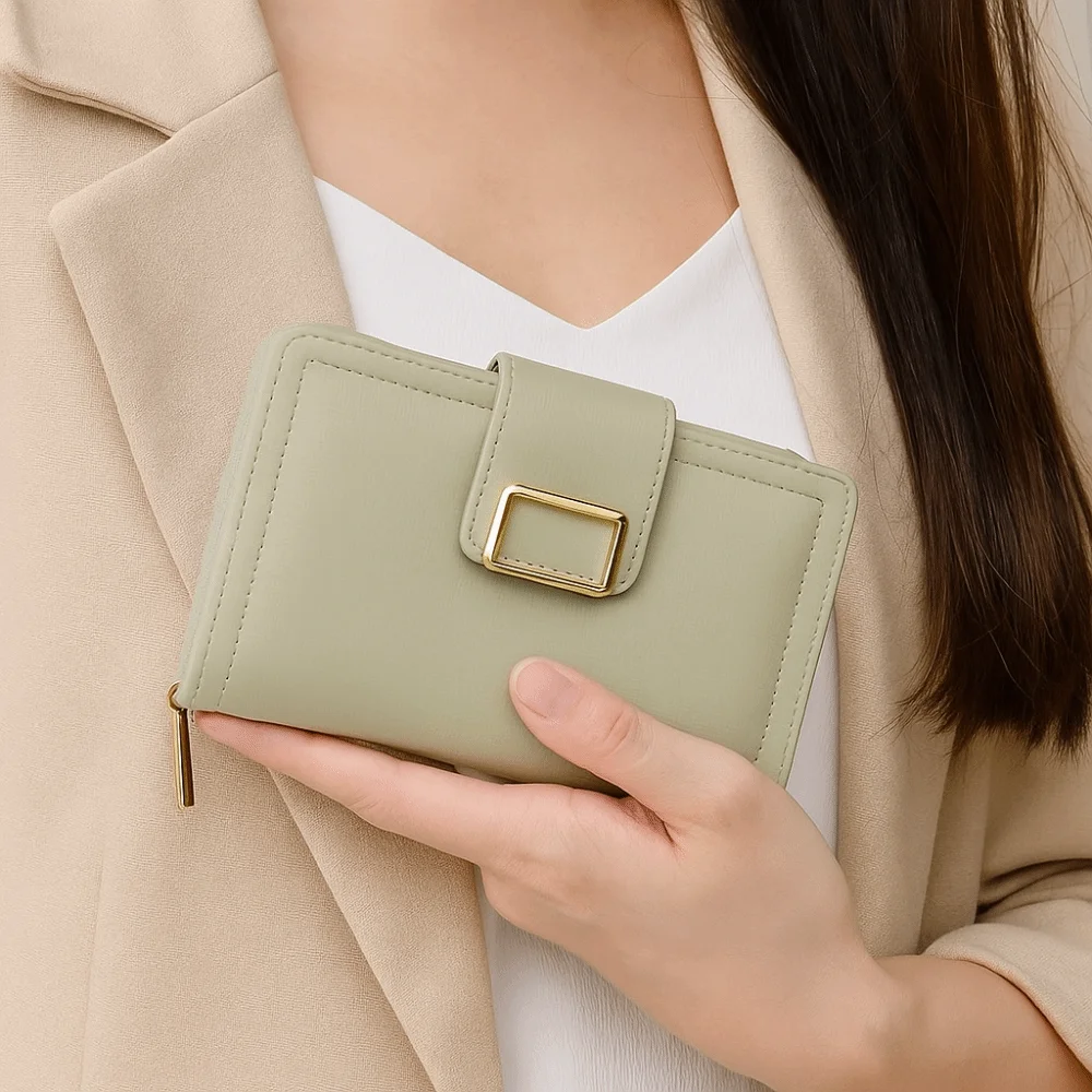 Korean Style PU Multiple Card Positions Wallet Ultra Slim Minimalist Handheld Bag Causal Exquisit Card Package Outdoor