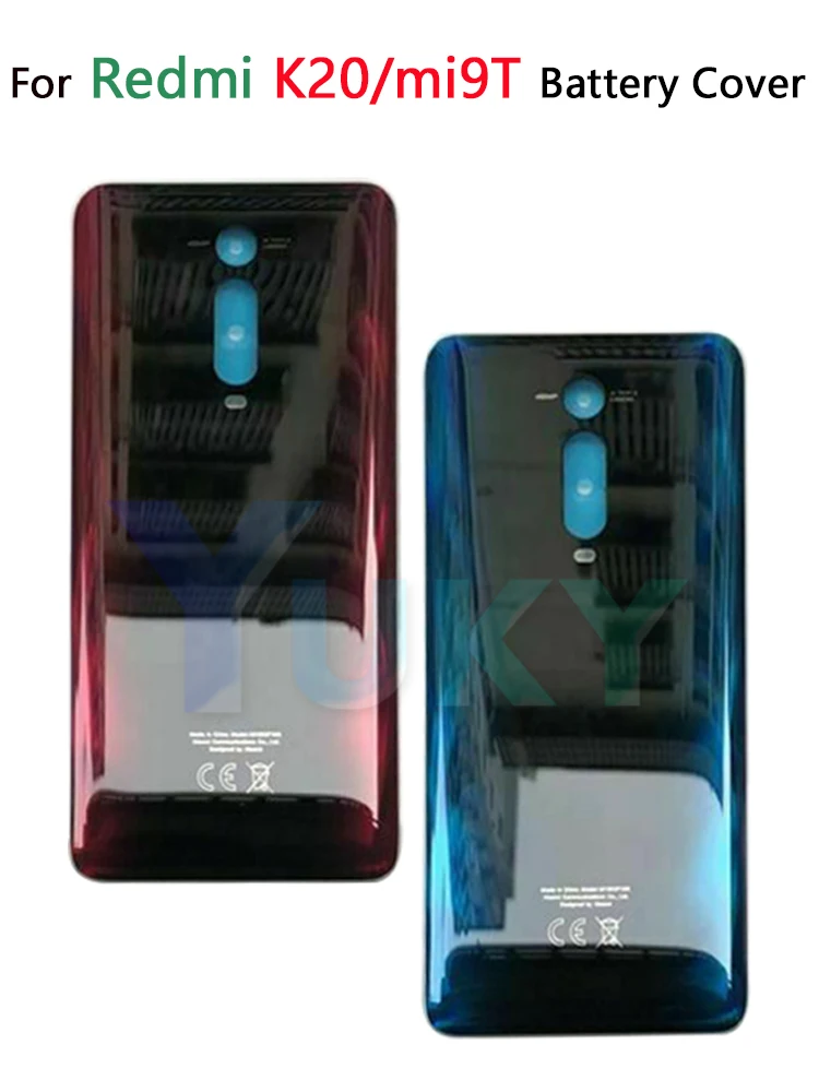 For Redmi K20 Battery Cover Back Glass Panel Rear Door Case For Xiaomi Mi 9T Back Cover With Adhesive K20 Pro Battery Cover