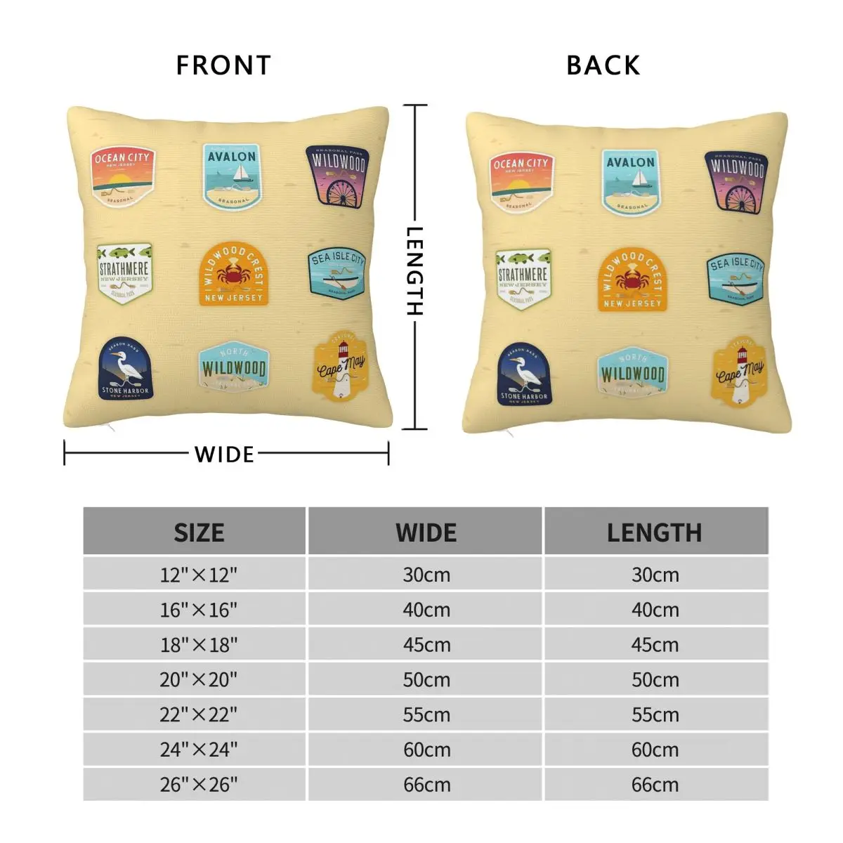 Beach Tags Jersey Cape Pillowcase Polyester Linen Velvet Printed Zip Decor Pillow Case Sofa Cushion Cover 45x45