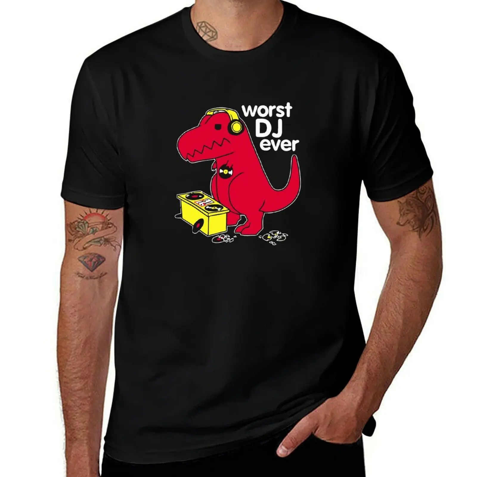 T Rex Is the WORST DJ T-Shirt Casual Work Wear T-Shirt