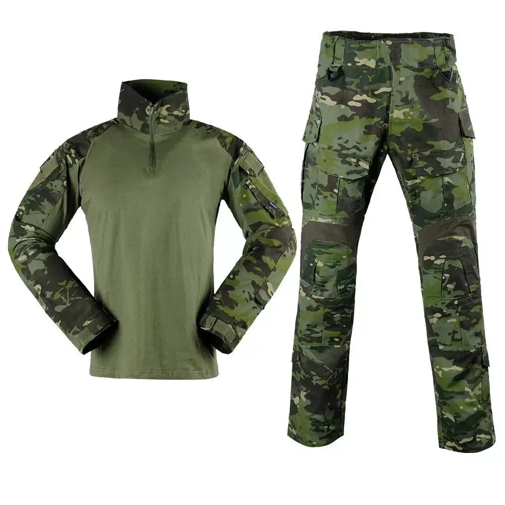 Men's G3 Frog Suit Long Sleeve American Camo Tactical Uniform Set Breathable Durable Outdoor Training Combat Shirt And Pants