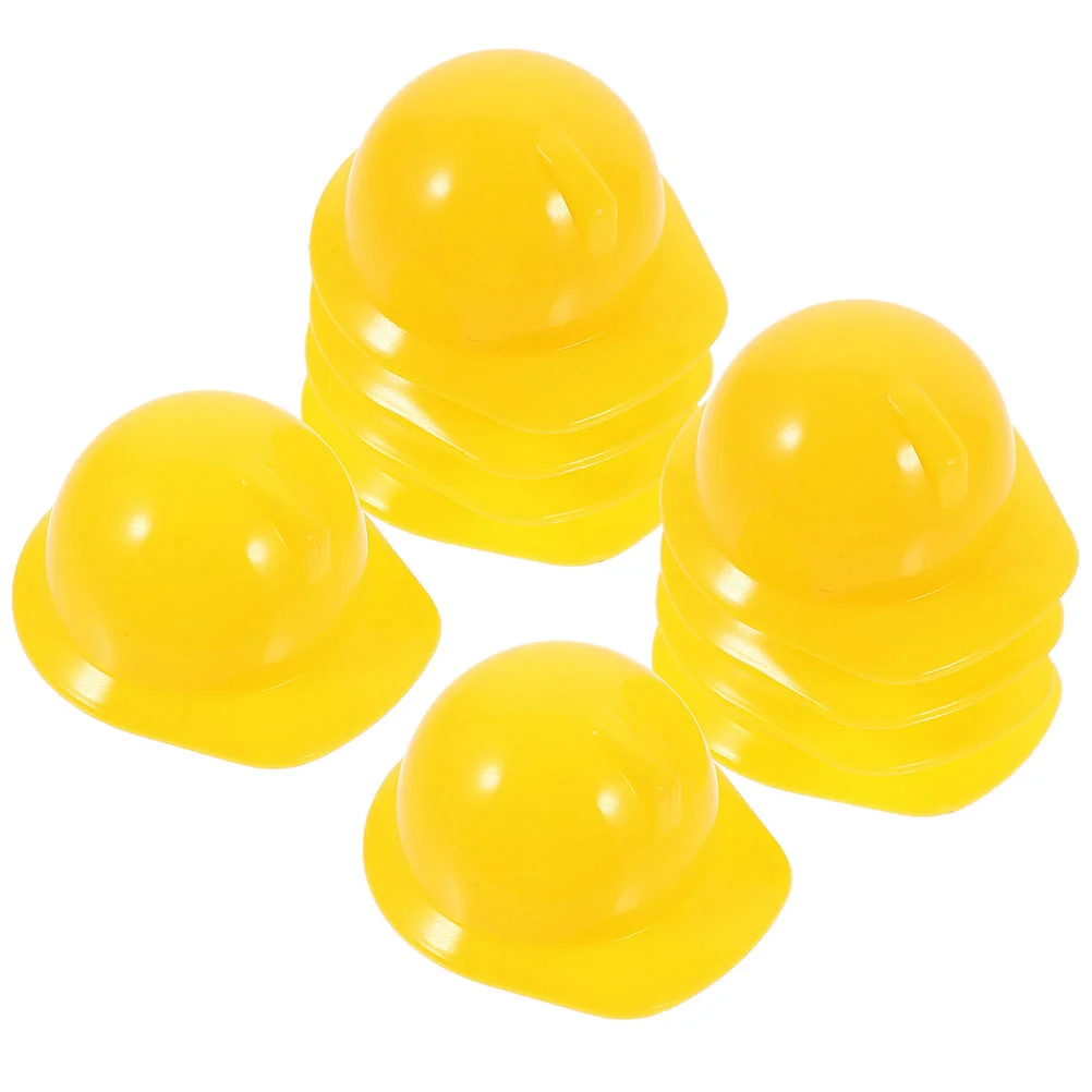 

10 Pcs Mini Construction Hat Caps Creative Pet Girl Safety Helmets Plastic Decor Child Chicken Miniature