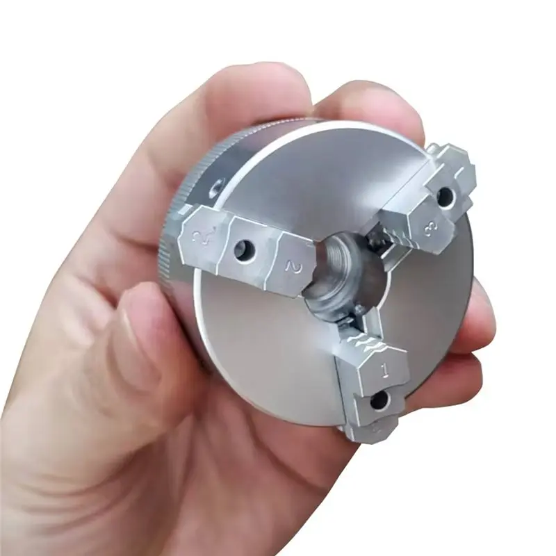 AB33-For Lathe Bench Grinder Mini Three Jaw Chuck Aluminum Alloy Self Centering Woodworking Turning Chuck For Electric Drill A