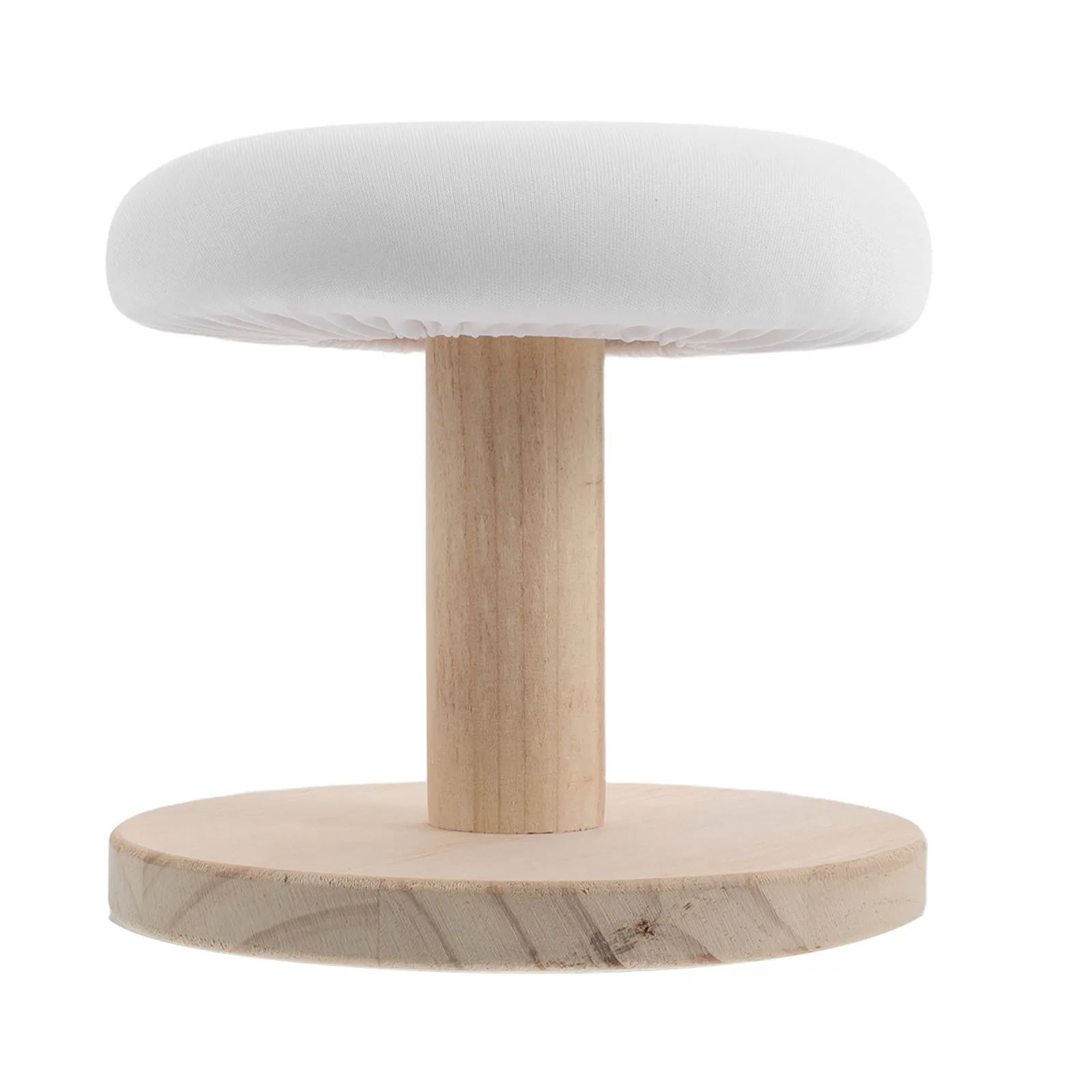 Mini Round Ironing Board Wooden Stable Base Sponge Padded Tabletop for Collar Tie Sewing Dorm Home Ironing Platform