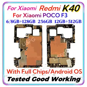 Bilashmart RAM 12GB ROM 256gb Xiaomi POCO F3 / Redmi K40 Unlocked Motherboard Mainboard 128GB Logic Board With Android System Installed