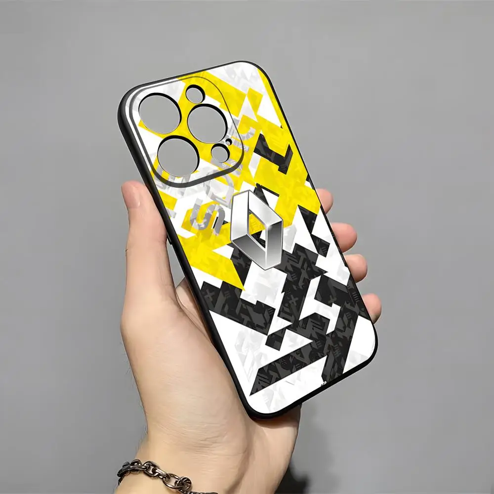 Franse Auto R-Renault Logo Telefoon Case Voor 16 Pro Max Iphone 15 14 Pro Max 13 pro 11 X Xs Xr 8 7 Plus Siliconen Cover