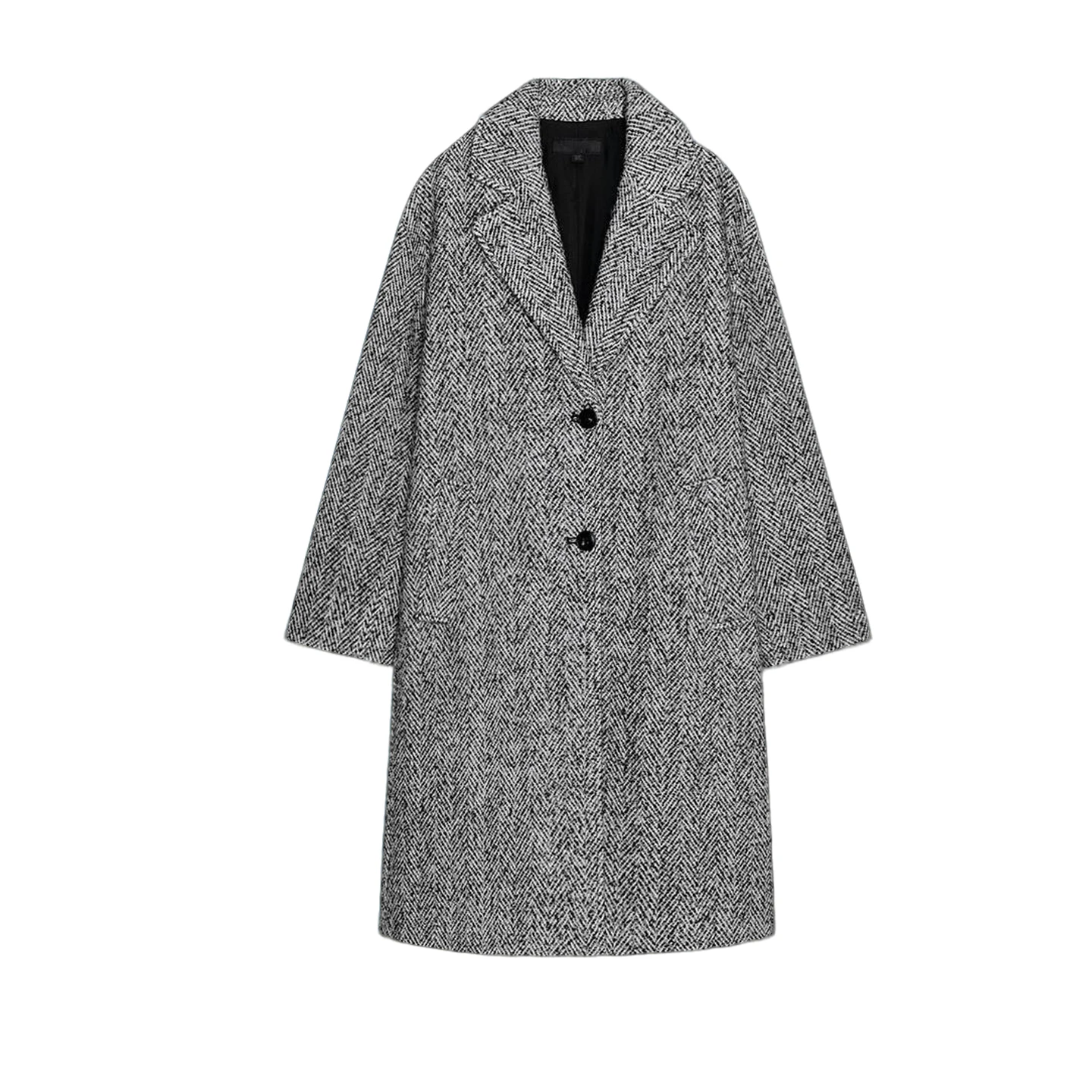 

Осень-зима, новое повседневное длинное женское пальто с воротником свека, украшенное клетчатым узором, Jaet, полиэфирное волокно 00%