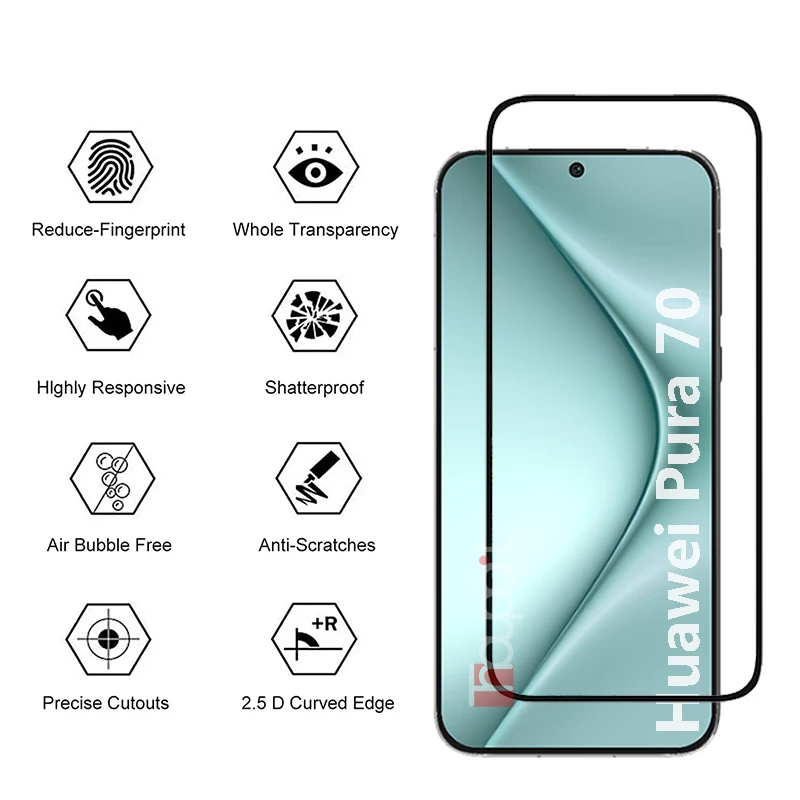 Tempered Glass For Huawei Pura 70 Screen Protector Soft Camera Lens Film Huawei P70 Glass