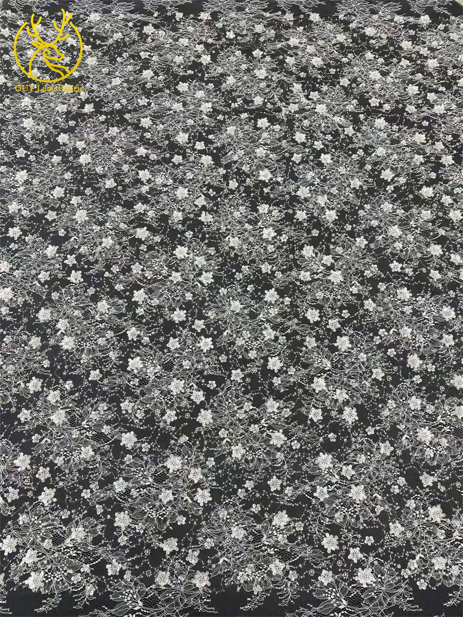 Wunderschöner afrikanischer 3D-Blumen-Pailletten-Spitzenstoff 2026, hochwertige französische nigerianische Perlen-Spitze für Damen-Abendkleider zum Nähen – Detail 6
