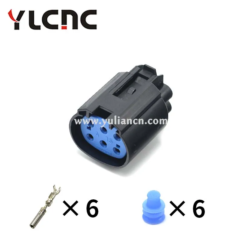 YLCNC factory direct sales 1Set 6Pin Automotive Waterproof Door Mirror Connector Wiring Harness Plug 4-1437710-1 2-1437712-0
