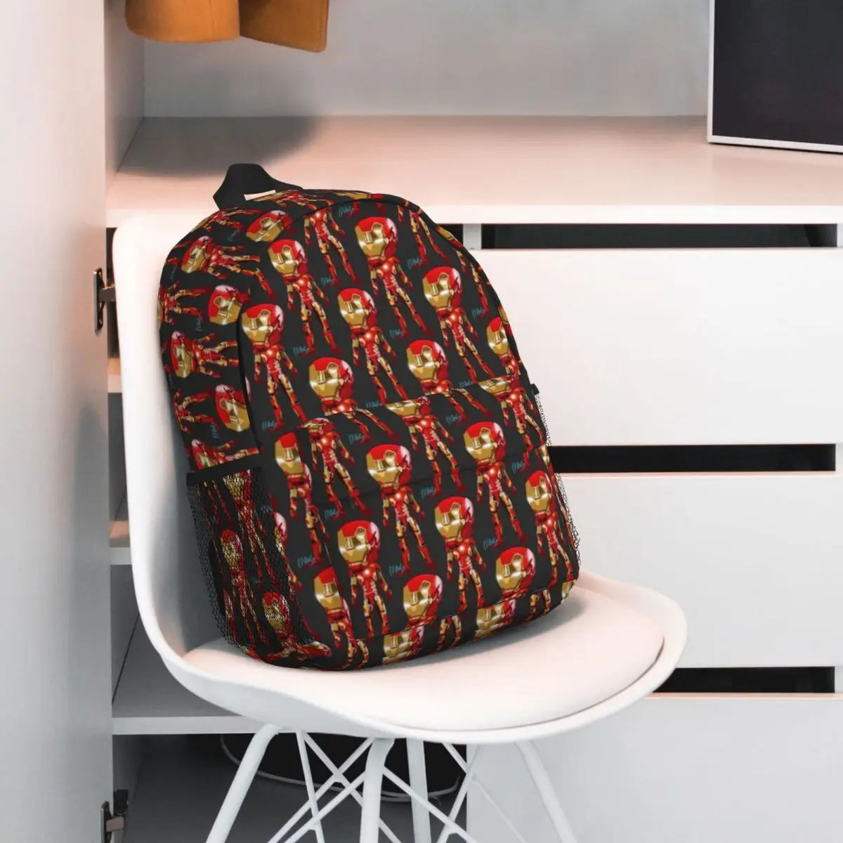 Iron Man Compact 15-Inch Backpack - Stylish Lightweight Bag Perfect for Students and Commuters