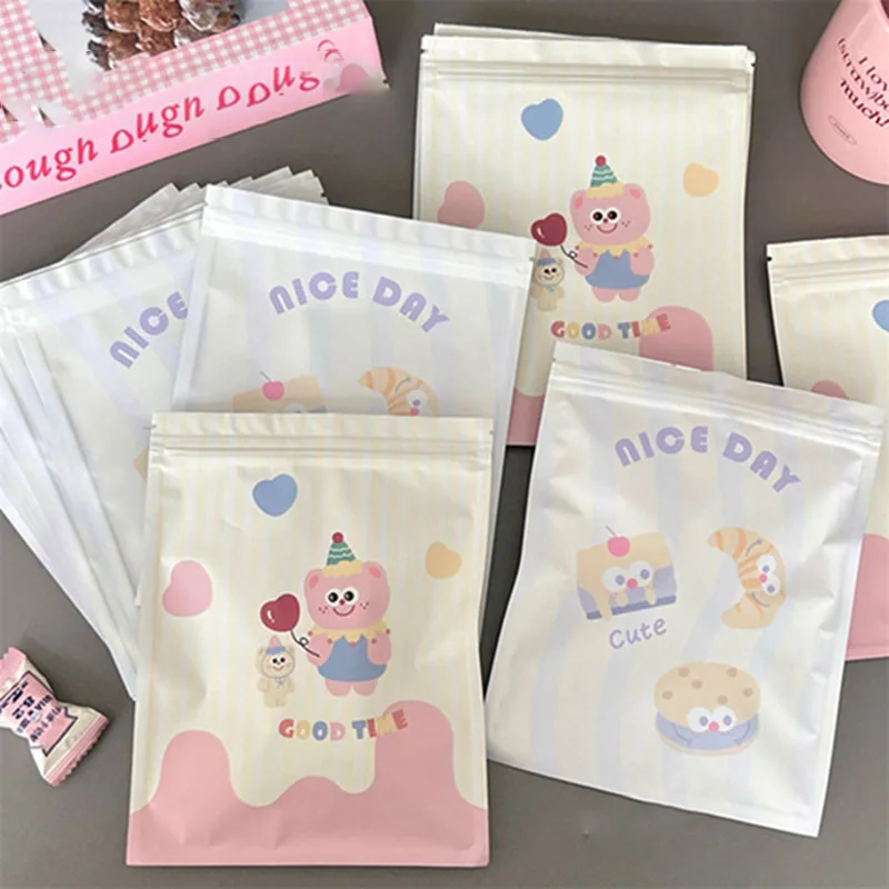 

10Pcs Kawaii Ziplock Bags Birthday Party Gift Decoration Home Handmade Cute Cookies Candy Jewelry Packaging For Samll Business