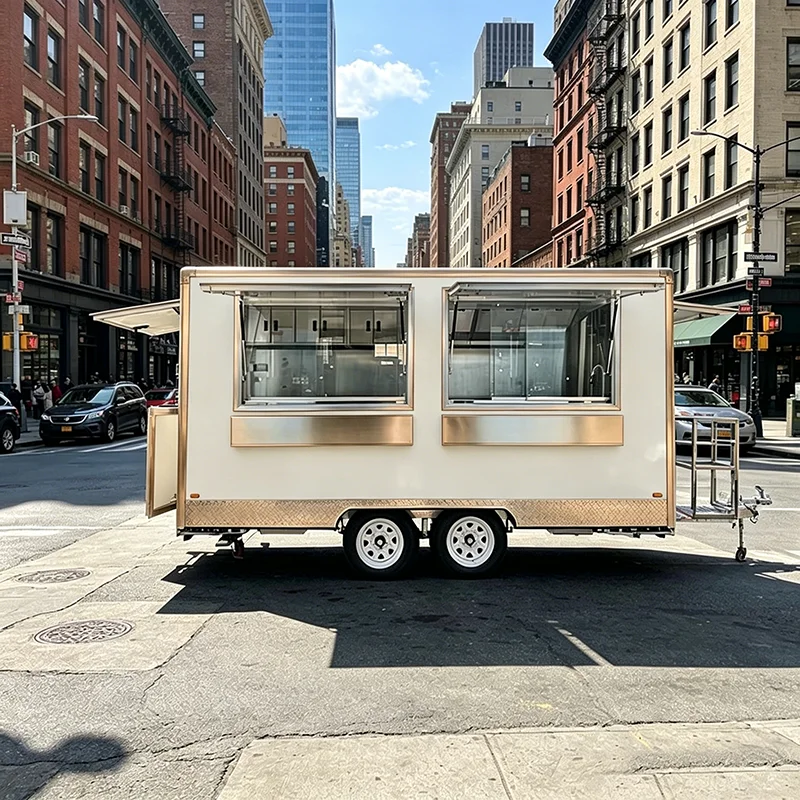 All Stainless Concession Trailer Towable Street Food Trailer Donut Candy Dessert Vending Trailer