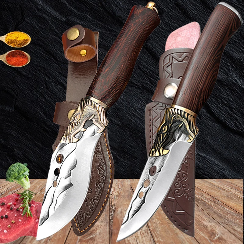 

Handmade Forged Meat Cleaver Butcher Boning Knife Kitchen Peeling Paring Knives Chef Slicing Cutting Fruit Knives