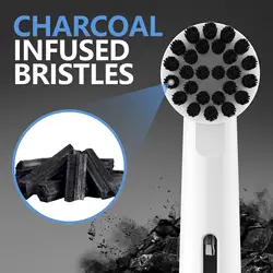 Replacement Toothbrush Heads For Oral B Braun Electric Toothbrushes, Black Bamboo-Charcoal Infused Bristles Refills For Oralb