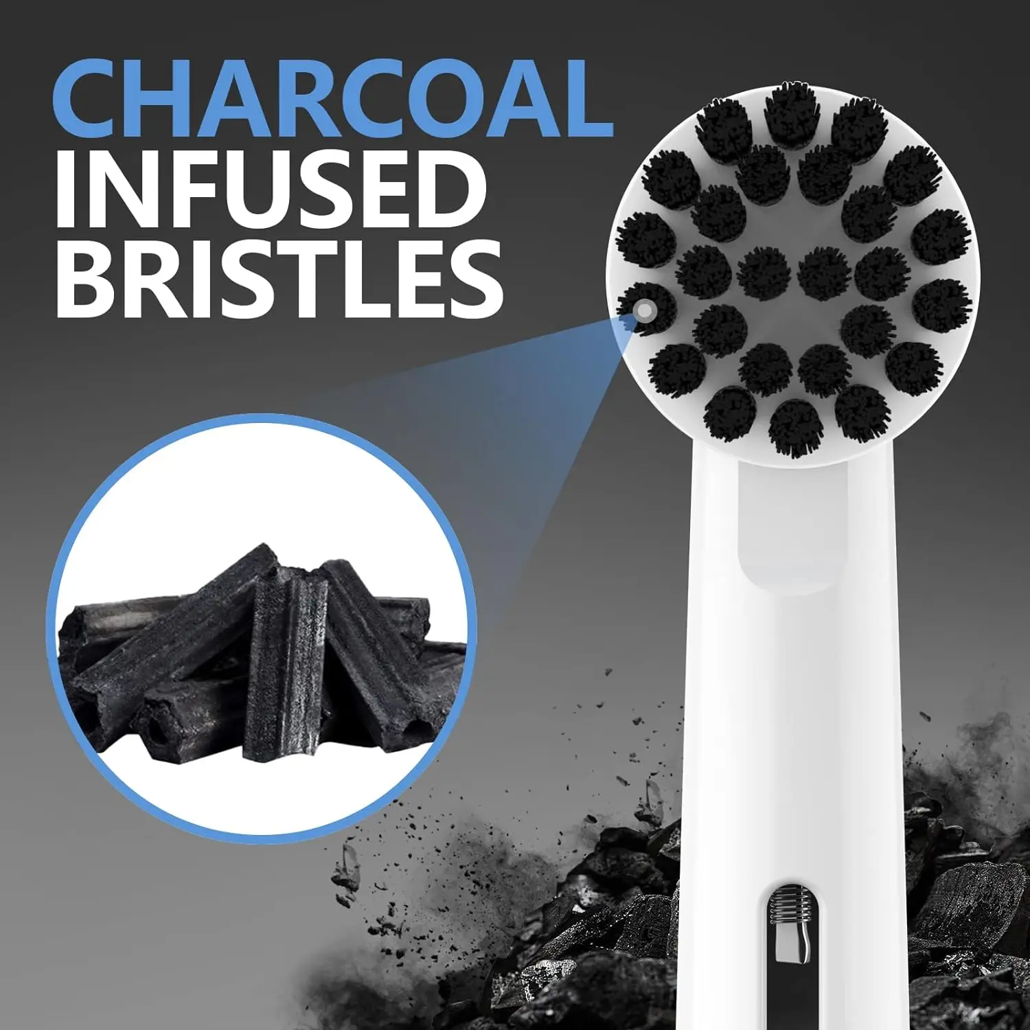 Replacement Toothbrush Heads For Oral B Braun Electric Toothbrushes, Black Bamboo-Charcoal Infused Bristles Refills For Oralb