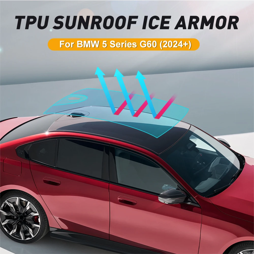 TPU Ice Armor Pre-Cut Sunroof Protection Film for BMW 5 Series G60 2024 2025 Heat Insulation Awning Supplies Car PPF Accessories