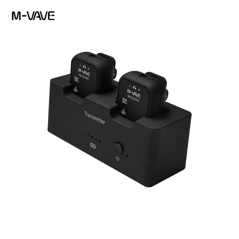 

Wireless Audio Transmitter Receiver Portable Wireless Monitor Earphone Monitor with Charging Compartment One for Two