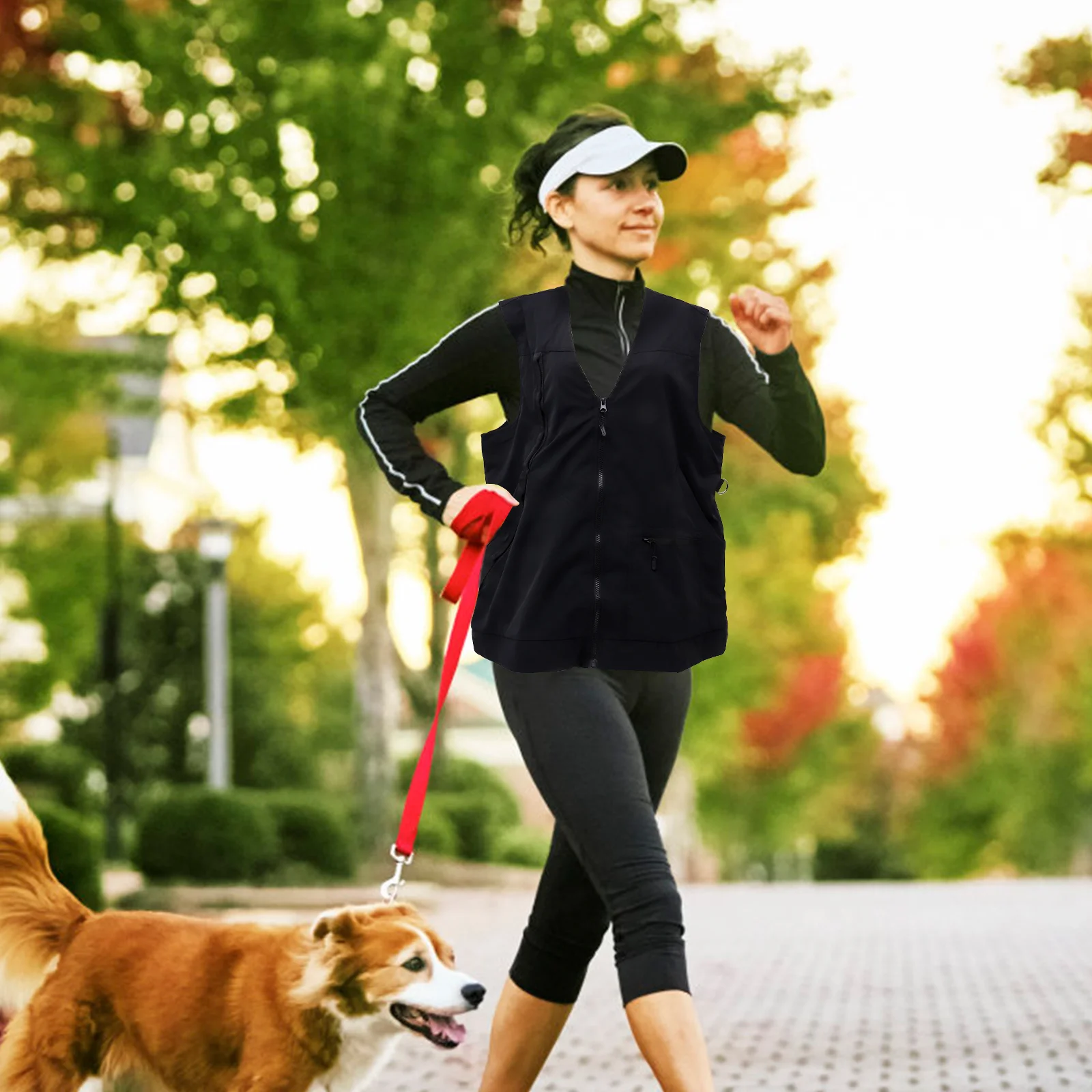 

Dog Training Vest L Size Lightweight Breathable Durable Pet Trainer Vest 2 Zipper Pockets Obedience Jacket Dog Handler Clothes